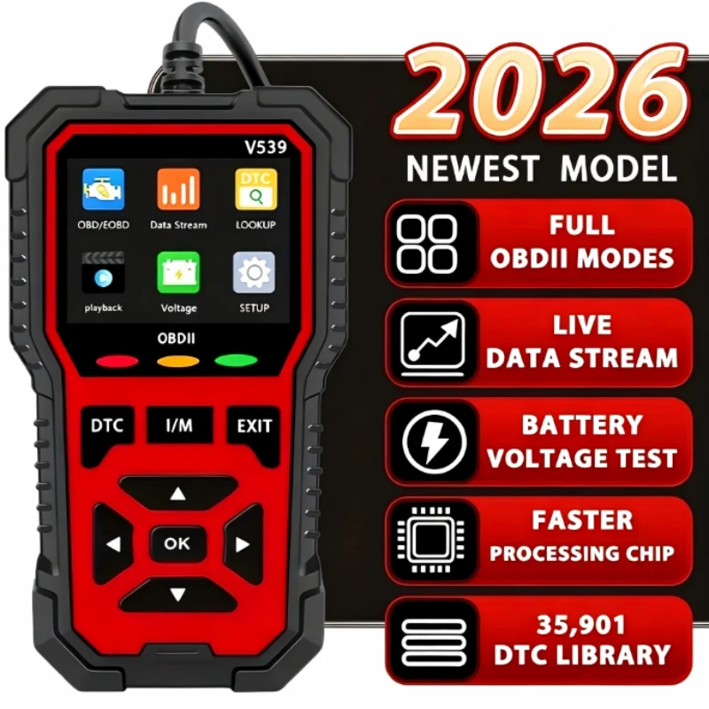 v539 Professional Obd2 Scanner - Usb-Powered Automotive Diagnostic Tool with Real-Time Data Stream, Full-Featured Obd Ii Testing