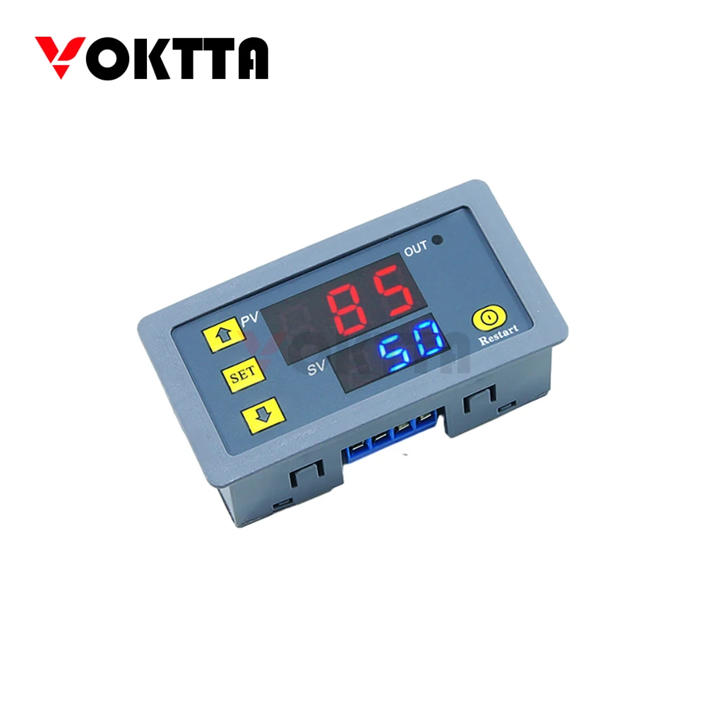 1PC Relay Switch AC 110V/220V DC 12V/24V Delay Relay T3230 LED Display Cycle Timer Control Switch Adjustable Timing Relay