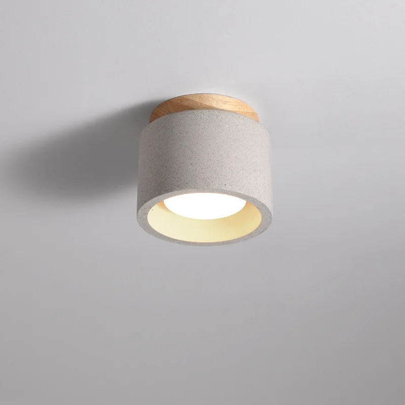 White Black Sandstone Terrazzo LED Ceiling Lights Wabi Sabi Wood Surface Mounted Spotlight for Hallway Entryway Living Room Home