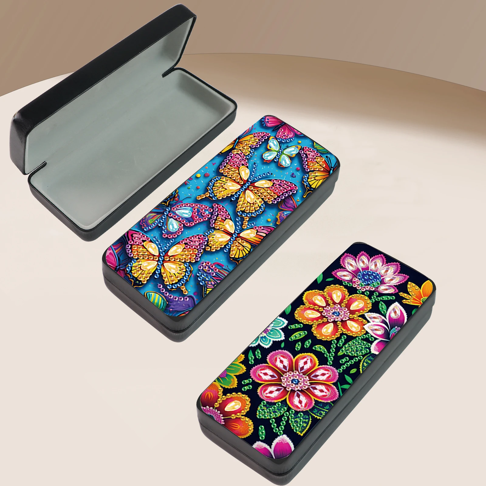 

2Pcs Diamond Art Painting Glasses cases kits for Adults,Colorful Theme Diamond Art Handmade Sunglass Glasses Storage Boxes Gifts