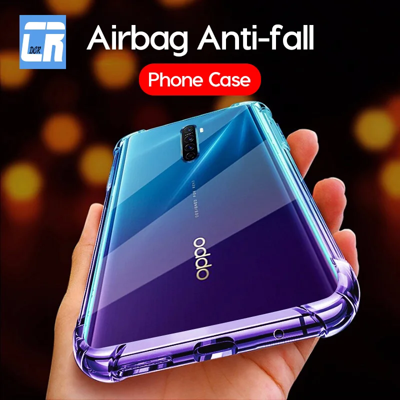 Silicone Airbag Anti-fall Protective Case for OPPO Reno Z 2 10X Zoom A1K F7 F9 F11 Transparent Case for Realme GT 3 5 8 Pro Case