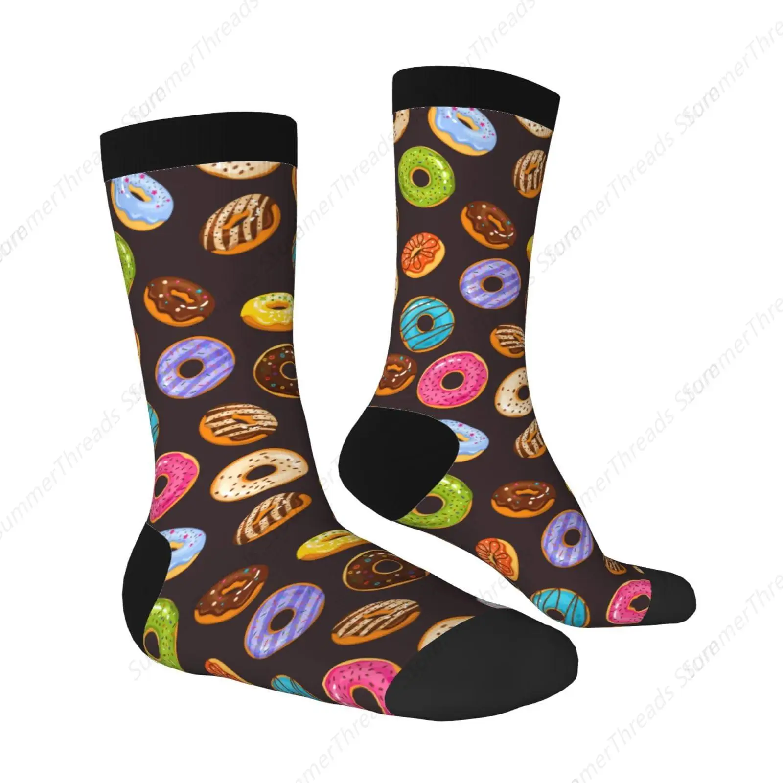 Brown Donut Funny Novelty Socks For Men And Women