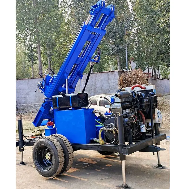 Small Crawler Rotary Design Heightened Outrigger Portable Home Use Drilling Hydraulic Motor Diesel-Powered Water Drilling Rig