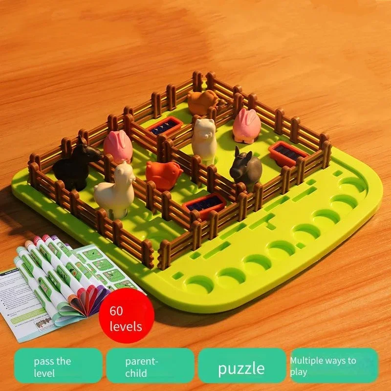 Children’s Brain Training 3D Jigsaw Puzzle - Farm Animal Logic Game Multiplayer Interactive Board & Educational Toy for Kids