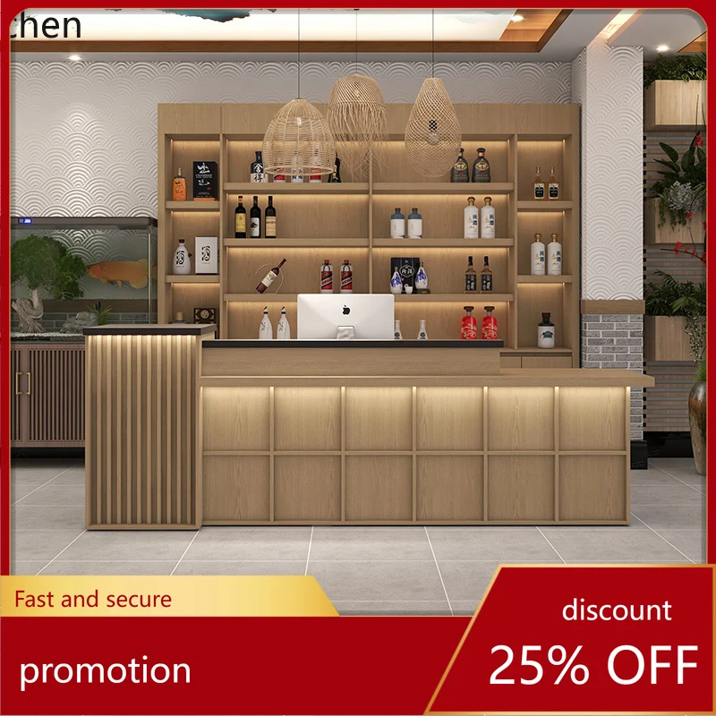 

HXL Shop Restaurant Catering Front Desk Cashier Wine Cabinet 7-character L-shaped corner bar counter