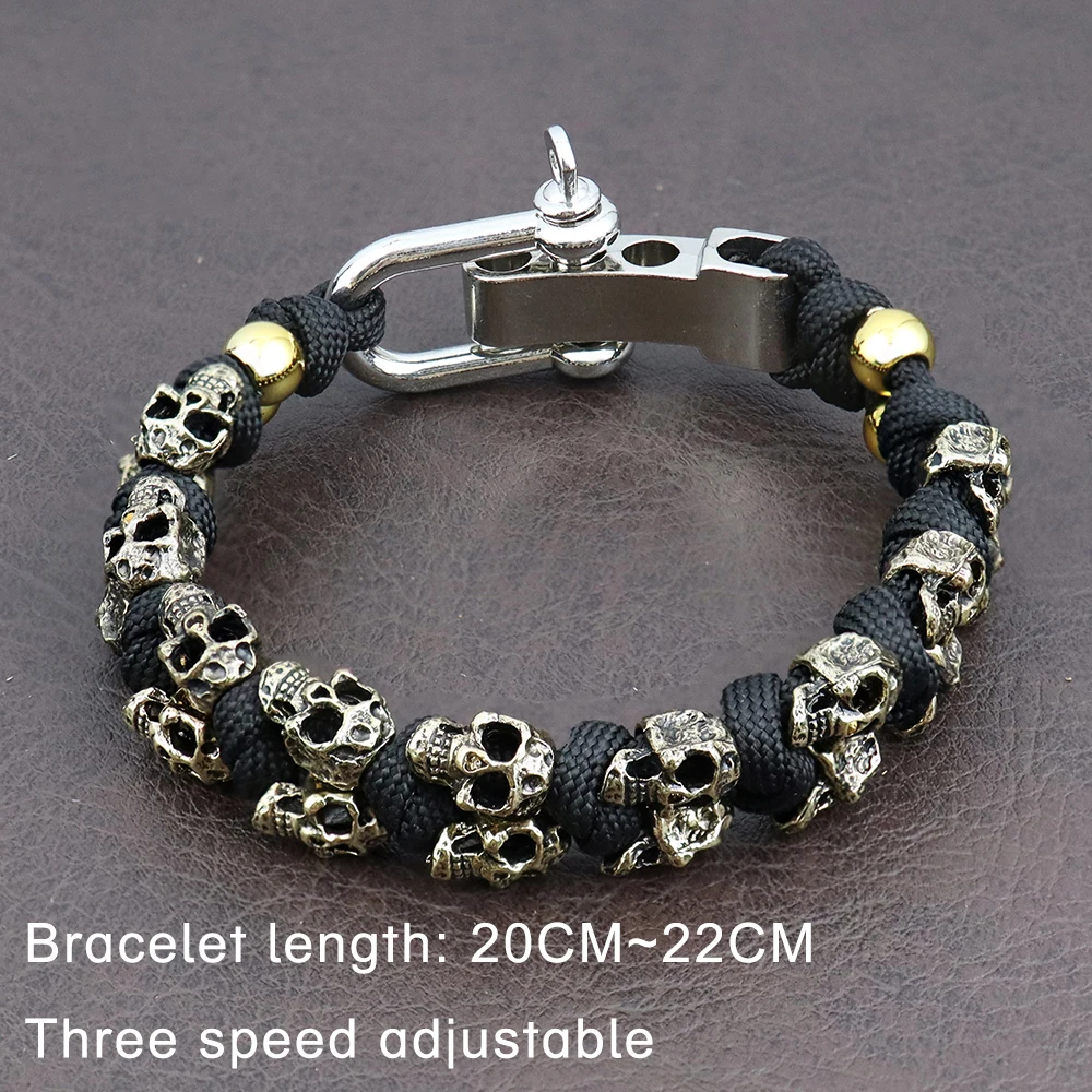Unbranded Skull Paracord Bracelet Black 6