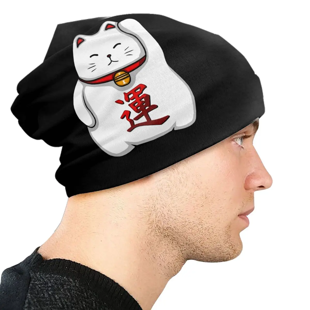 مخصص لطيف Maneki Neko محظوظ القط قبعة قبعة شتاء دافئ بونيه أوم القبعات موضة في الهواء الطلق التزلج بيني قبعات للرجال والنساء