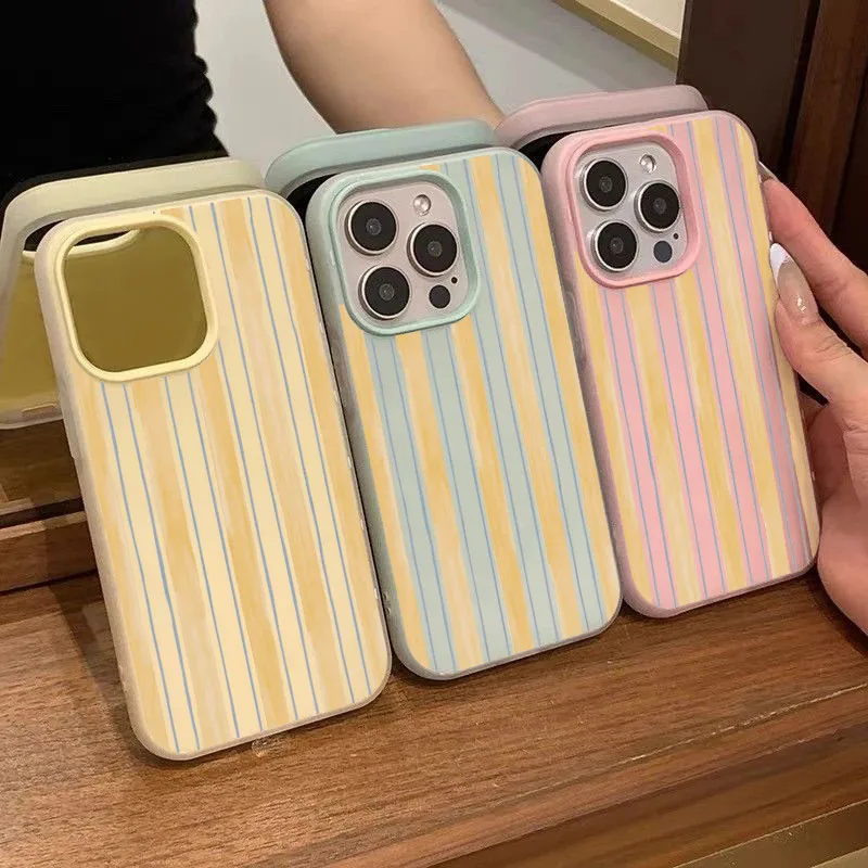Stylish Yellow Striped Phone Case For Samsung Galaxy S26 S25 S24 S23 Ultra S21 FE S22 Plus A57 A56 A55  A36 A35 A33A54 A34 Funda - view 6