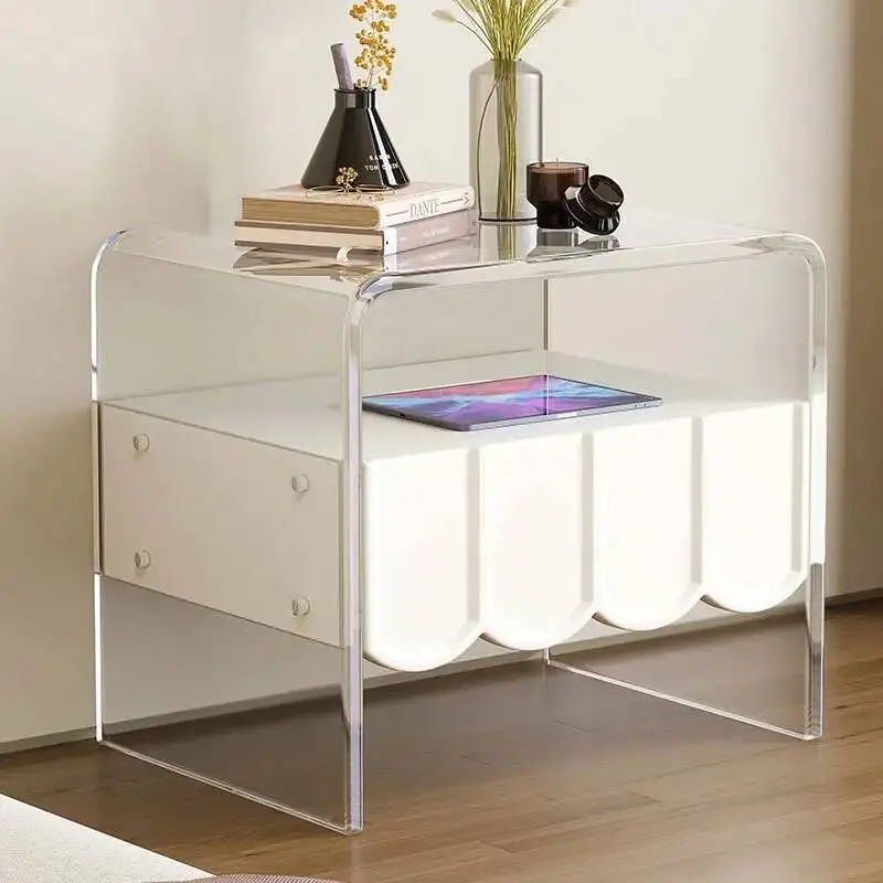 

White Nordic Coffee Nightstands Storage Filing Mdf Drawers Nightstands Multifunctional Mesillas De Noches Home Furniture ZY50CT