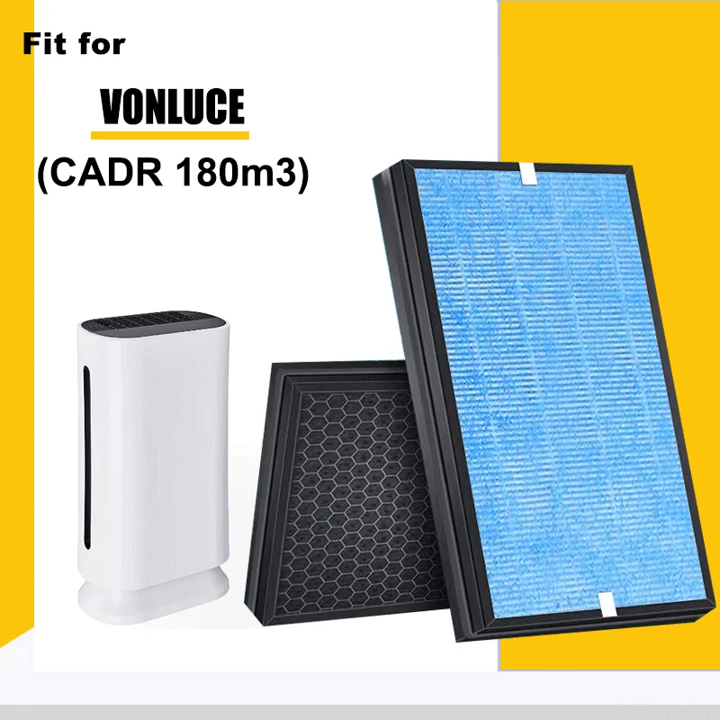 3 IN 1 Anti bacterial Hepa and Activated Carbon Composite Filter for VONLUCE Air Purifier (CADR 180M3) Filter 315*216*25mm