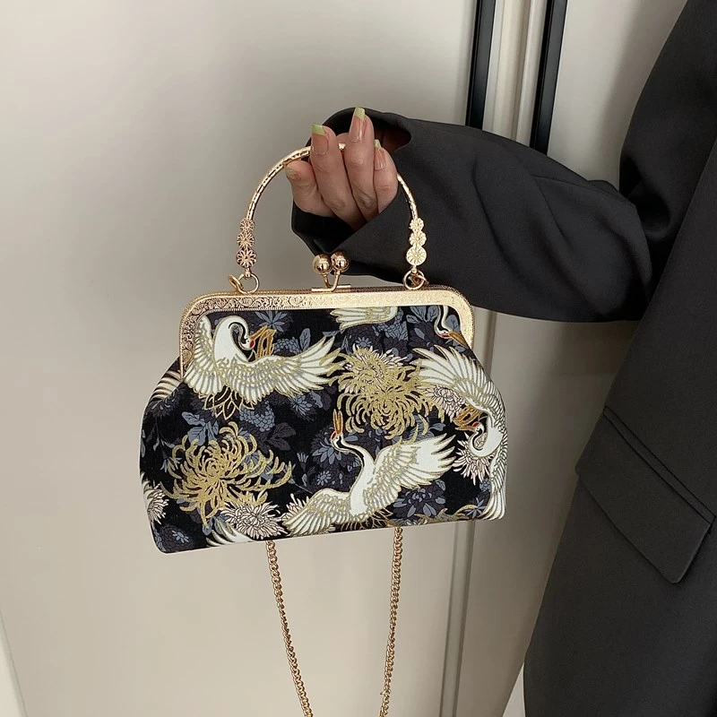 

Новая женская сумка в китайском стиле Sle Hanfu с древним ветром и узором цепочки-крана, юбка Ma Face, сумка Qipao, мягкая искусственная кожа