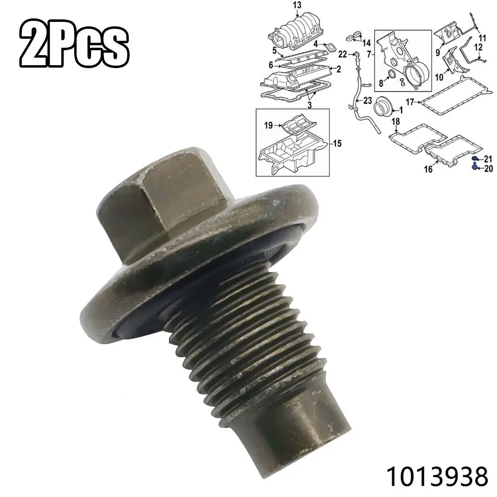 2Pcs Durable M14 x 1.5mm Oil Drain Sump Plug Screw 30711617 Bronze Sump Gasket Iron 1013938 Bolt Screw for Ford for Volvo