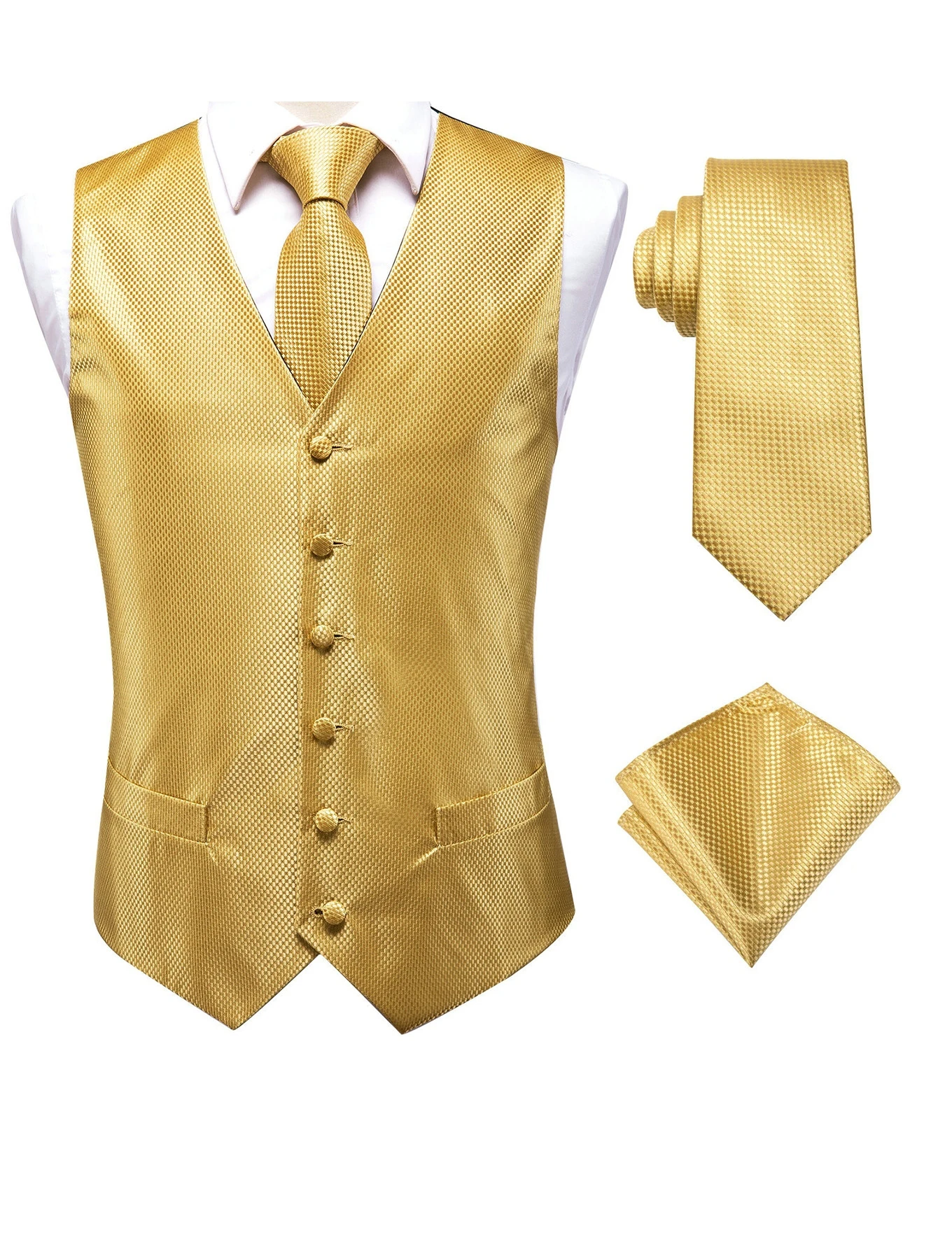 Setelan Rompi 3 Potong Warna K - Pocket Square Set ulasan dan harga
