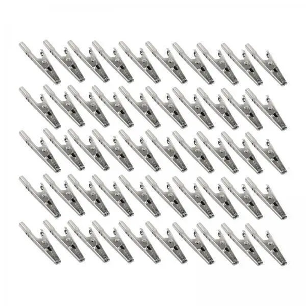 Iron Nickel Crocodile Clips 51mm Metal Alligator Clamps Test Line Grips for Home Auto Electrical Repair Tasks
