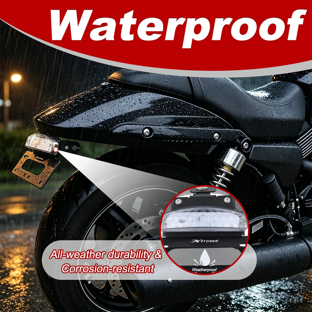 Motorcycle Rear Tail Tidy Fender Eliminator License Plate Holder W/ LED Light Street 750 2015 2016 2017 2018 For Harley Davidson view 5