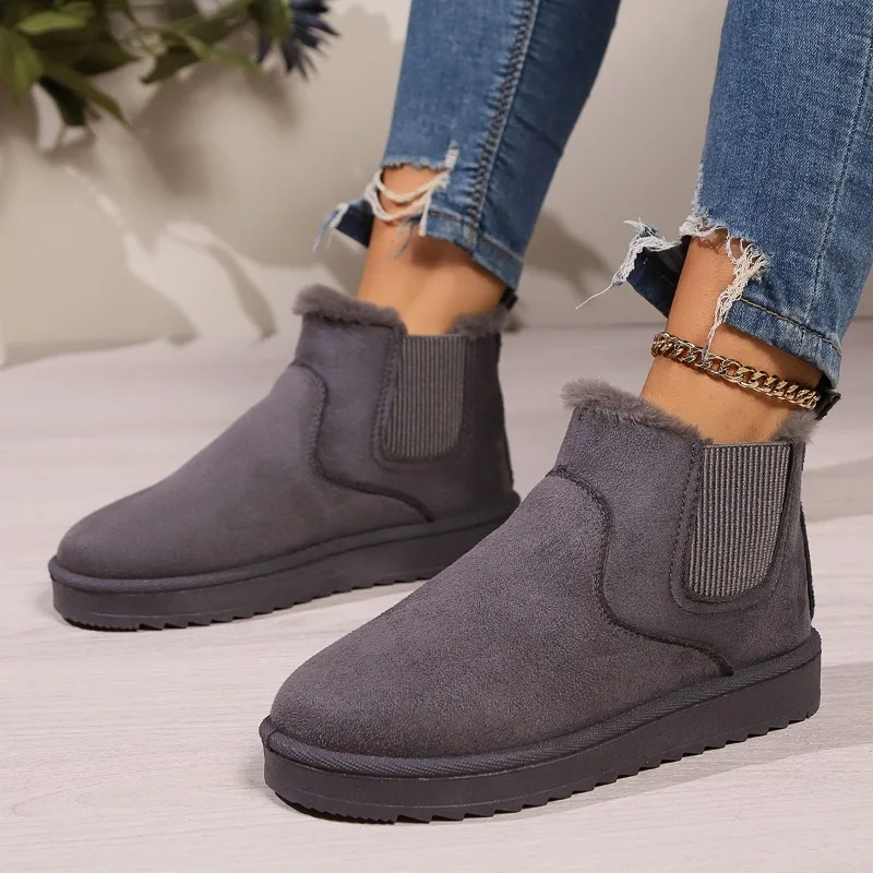 New Winter Women Snow Boots Plush Warm Non Slip Waterproof Ladies Flats Sneakers Casual Slip on Female Ankle Boots Botas Mujer