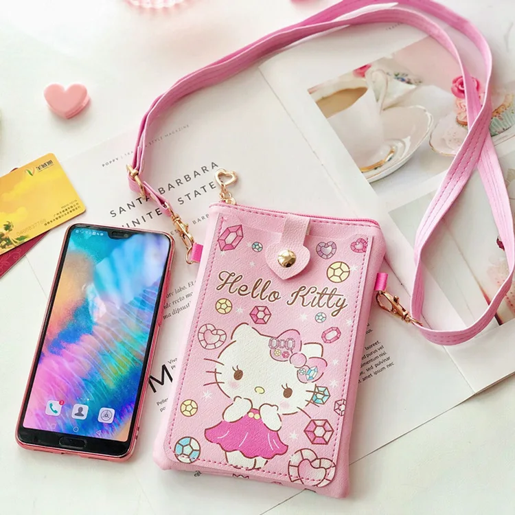 Saniris Cinnamoroll Mymelody kawaii Anime Cartoon PU Messenger bag borsa per cellulare porta carte d\'identità portamonete regali per ragazze