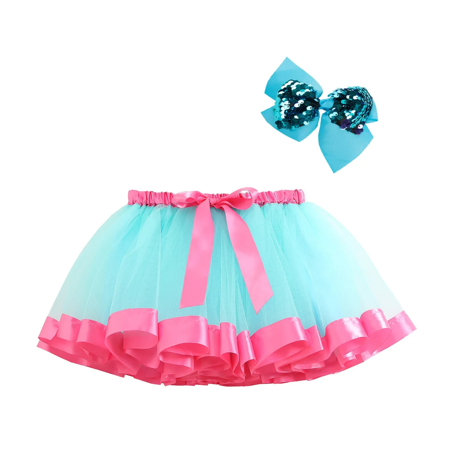 Baby Girls Christmas Skirt Tutu Rainbow Party Girls Skirt Children\'s Princess Mini Skirt With Headband New Year Red Kids Skirts