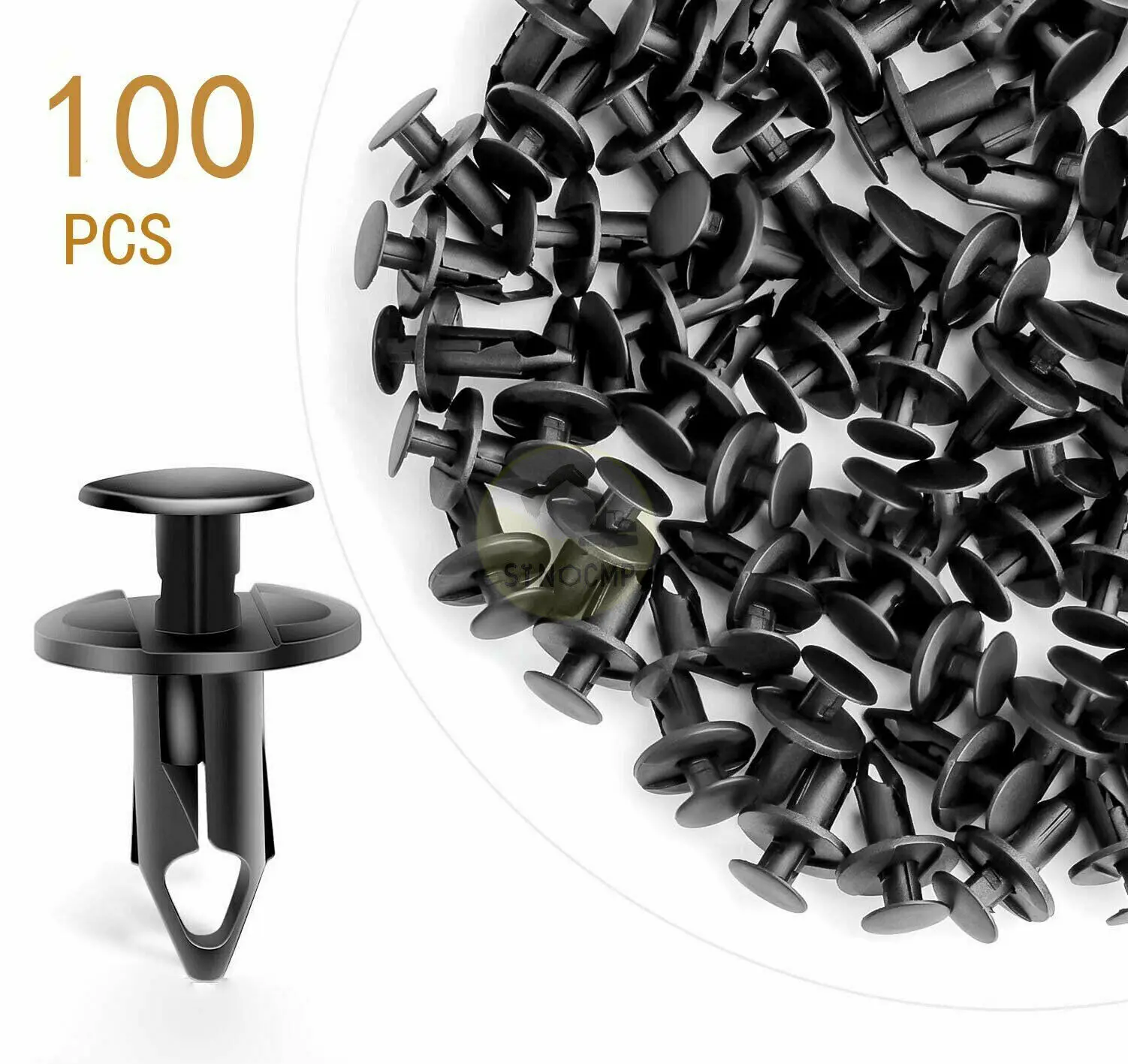 100pc 8mm Universal Auto Bumper Fastener Hole Rivet Retainer plastic clip Push in Cover Fender Car Door Trim Panel Clip Assy