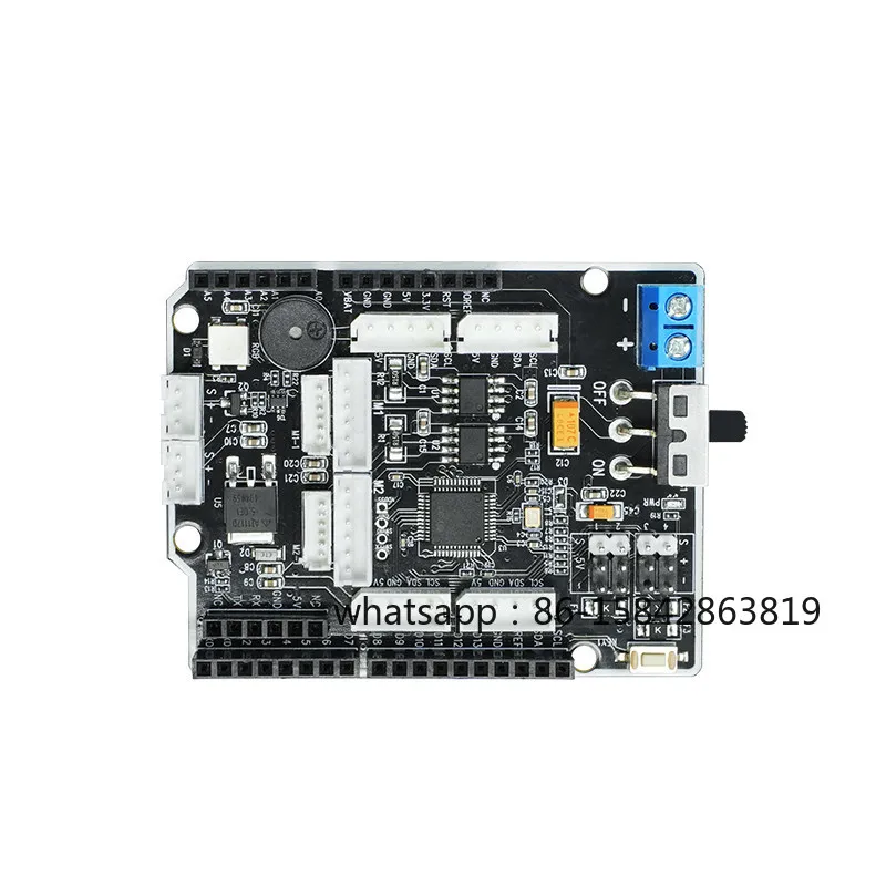 Multi-purpose Robot Development Expansion Module, Built-in Servo Driving & Bluetooth Function for DIY Smart Trolley Project