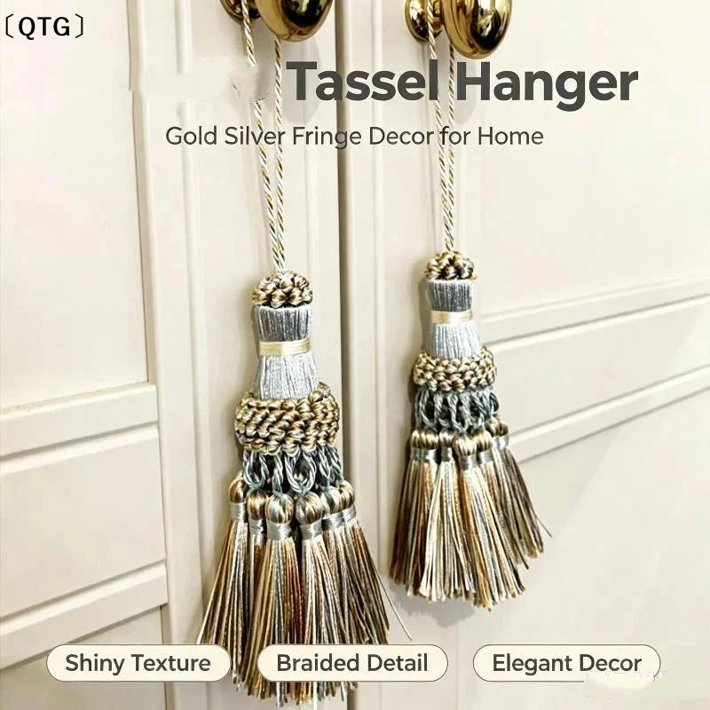 〔QTG〕Tassels Hanging Decoration Crafts Silk Fringe Tassel Keychains Brush DIY Decor For Bags Doors Curtain Bookmarks Keys