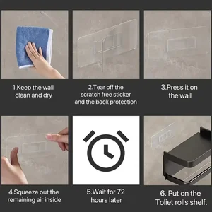 Wallsernte Toilettenpapierhalterin, No-Punch, Roll Organizer, Bad Accessoire, einfach zu installieren 8 Hauptverkaufsunterstützung Vase - №7