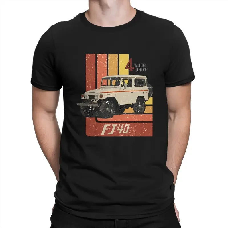 Men's T-Shirt A Land Cruiser FJ40 Vintage Cotton Tees Short Sleeve Cruiser T Shirt Round Collar Clothes Original