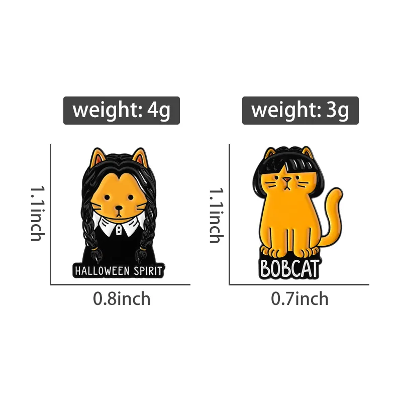 HALLOWEEN SPIRIT BOBCAT Enamel Pins Custom Animated Movies Brooches Lapel Badges Clothes Animal Jewelry Gift for Friends