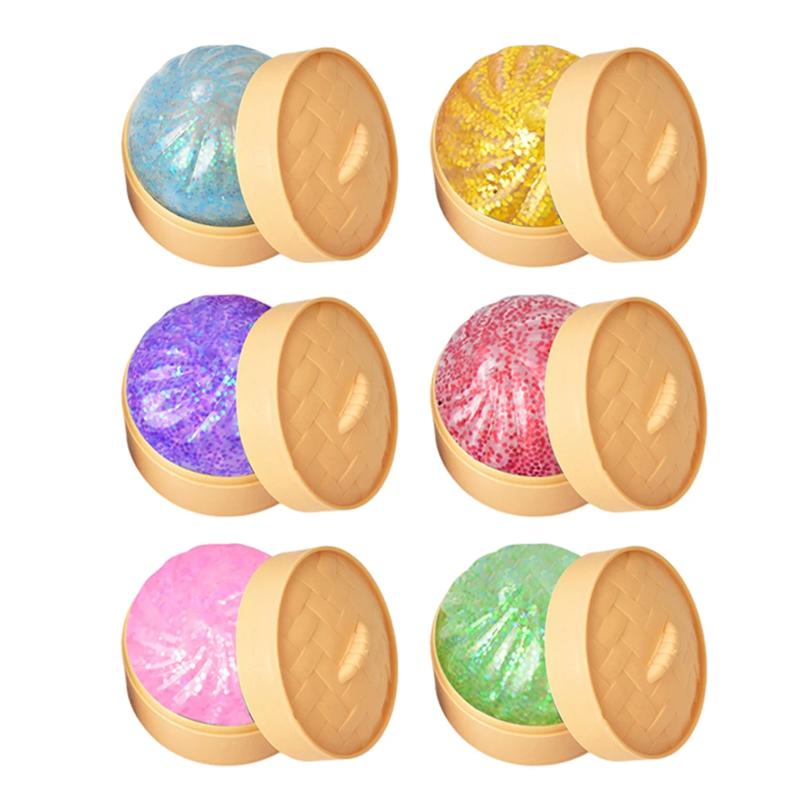 

Мини-сквиши в форме пельменей и булочек, сенсорные игрушки-антистресс, разноцветные блестящие булочки-пароварки, декомпрессионные шарики, маленькие сжимаемые игрушки