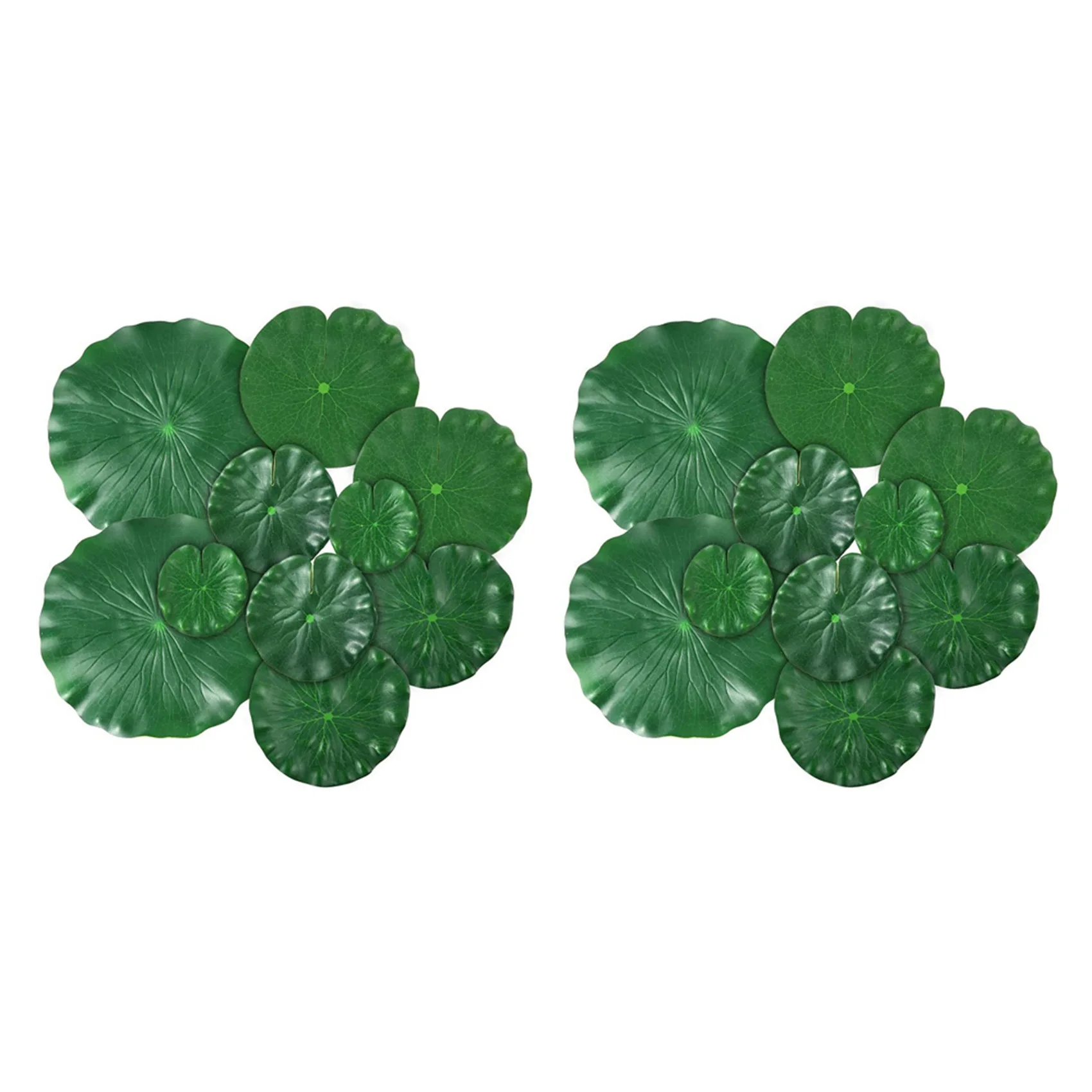 HLZS-20 Pieces 5 Kinds Artificial Floating Foam Lotus Leaves Lily Pads Artificial Foliage Pond Decor For Pool Aquarium Decor