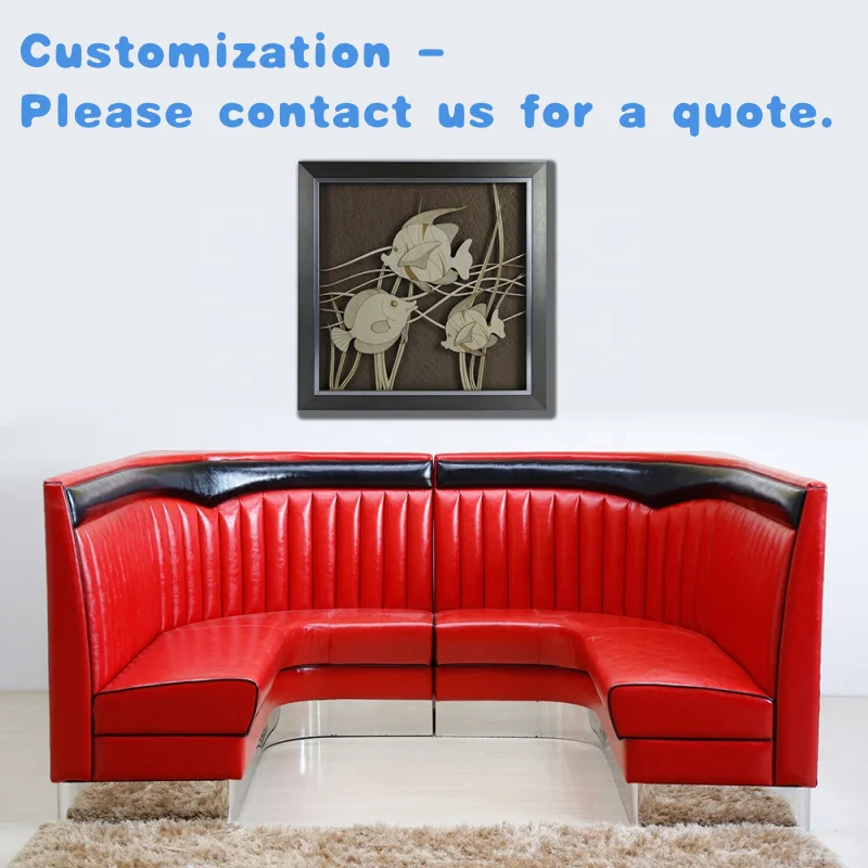 

custom.Custom Retro Leather Commercial Red comfort Backrest Modern Restaurant Furniture Sofa