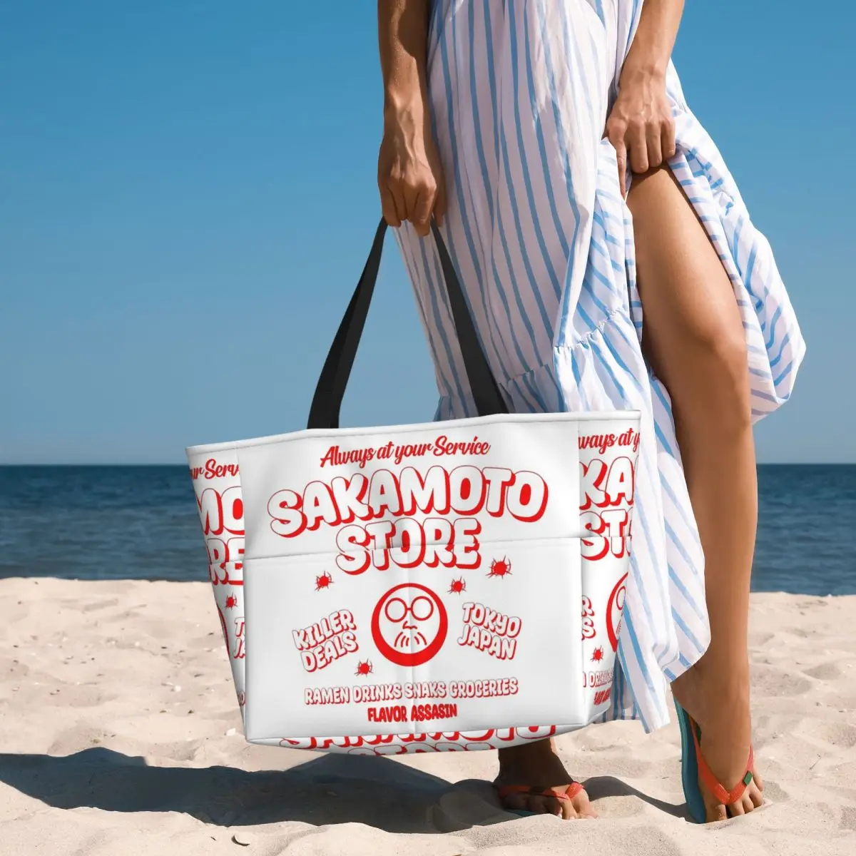 

Sakamoto Days STORE Beach Tote Bag Sport Gym Yoga Duffle Large Tote Bag Women Travel Bag Fitness bag