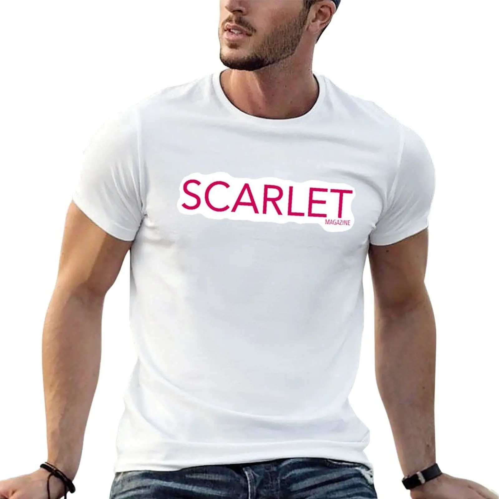 

scarlet magazine T-Shirt cotton t shirt man t shirts for man graphic vintage T-Shirt
