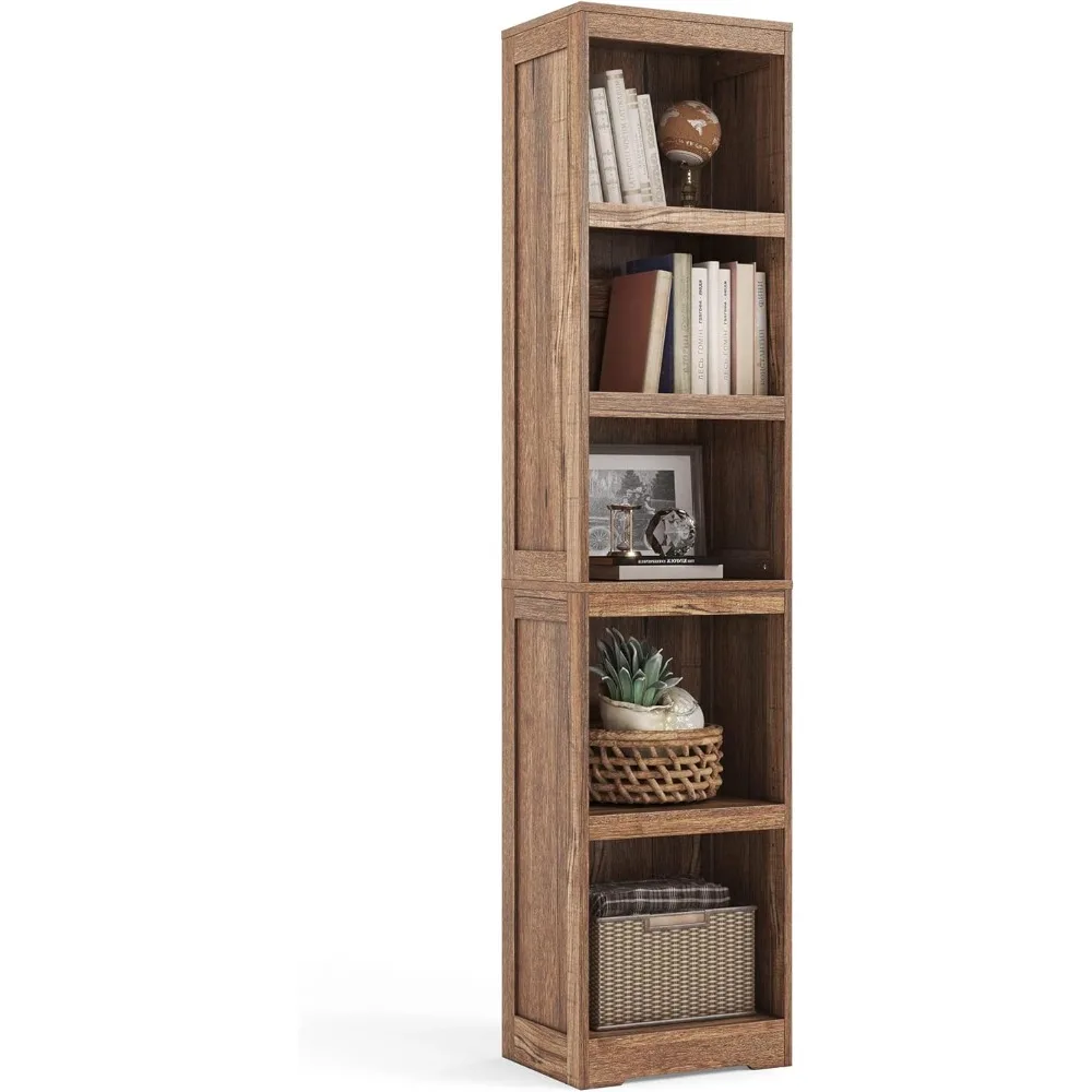 

5-Shelf Bookcase, Narrow Bookshelves Floor Standing Display Storage Shelves 68 in Tall Bookcase Home Decor Furniture for Home