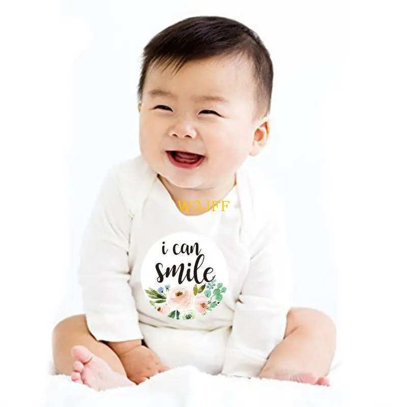 W3JF 12 Pack Baby Maandelijkse Stickers en Milestone Stickers Neutrale Baby's Eerste Jaar Maand Fotografie Milestone Props