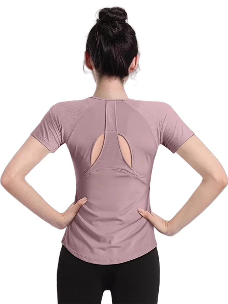 

Женская спортивная футболка TWO SAKU для йоги и фитнеса, с вырезами, для пилатеса и бега, из ледяного шелка, быстросохнущая, с круглым вырезом