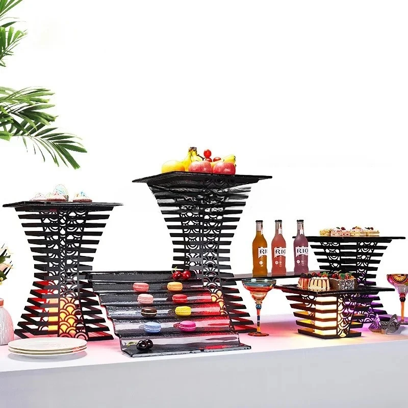 combination of desserts cold meals tea breaks table decoration multi-layer rack hotel wedding banquet Buffet food display rack