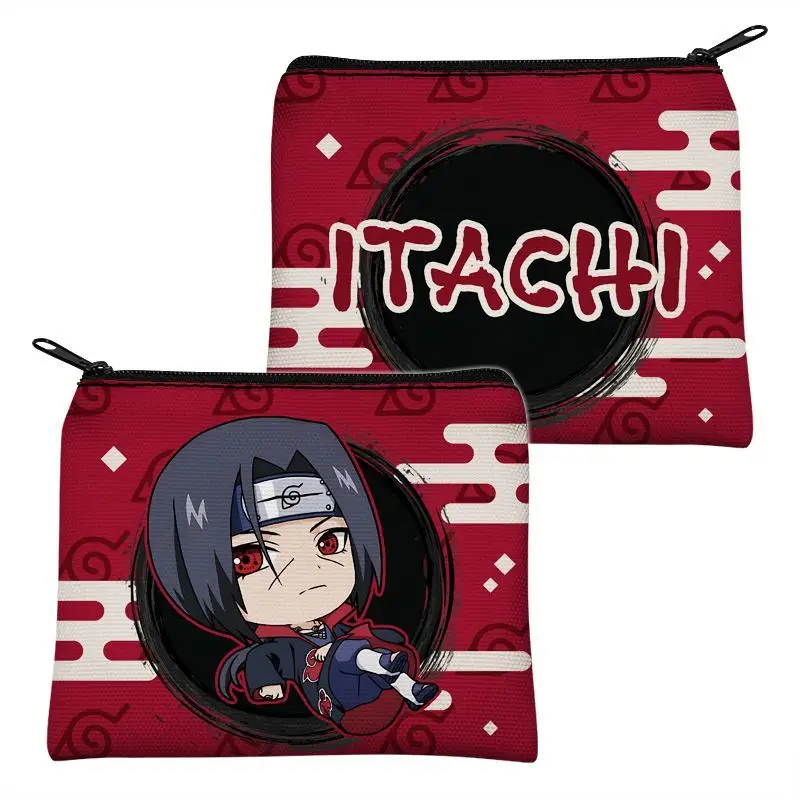 Naruto Sasuke Sakura Kakashi Gaara Itachi Anime Cosplay Canvas Zipper Coin Purse Card Wallet - Image 2