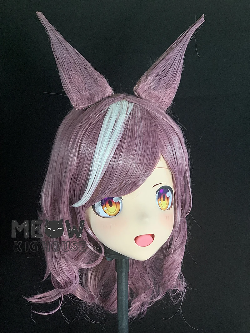 (MEO551) Customize Handmade Full Head Lockable Crossdress Male to Female Japanese Cartoon Anime Game Character Kigurumi Mask