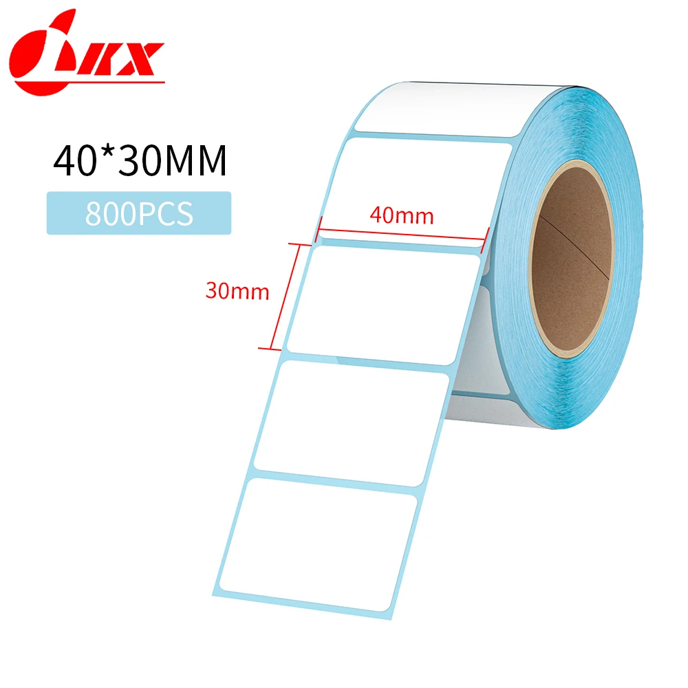 LKX-papel adhesivo térmico para impresora niimbot, adhesivo impermeable de 40x30mm, 800 piezas, color blanco, para leche, té, helado y comida