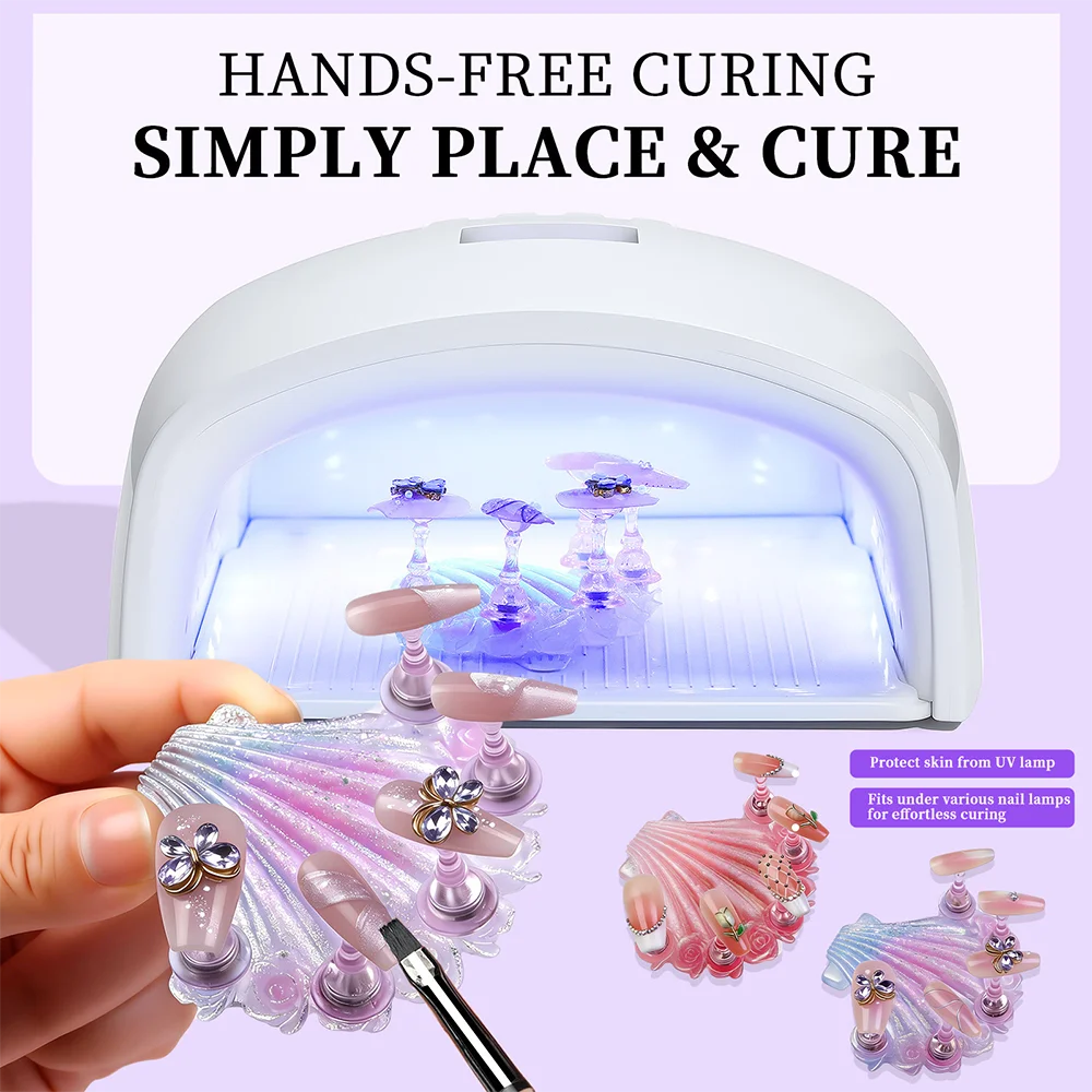 

Aurora Shell Nail Tip Stand, Magnetic Nail Art Display Holder, Gradient Color Shell Nail Practice Stands, Reusable Nail Art Tool