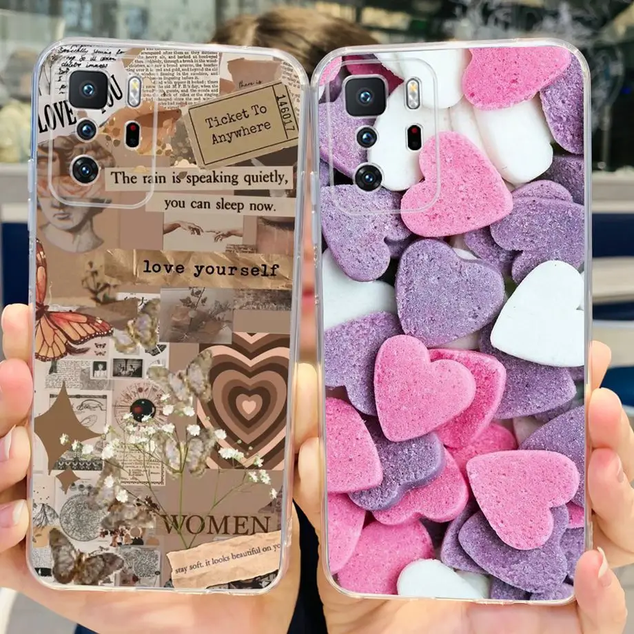 For Xiaomi Poco X3 GT Case Cover PocoX3 X 3 GT 5G Flower Transparent Soft TPU Silicone Phone Case For Poco X3 GT 6.6\'\' Fundas
