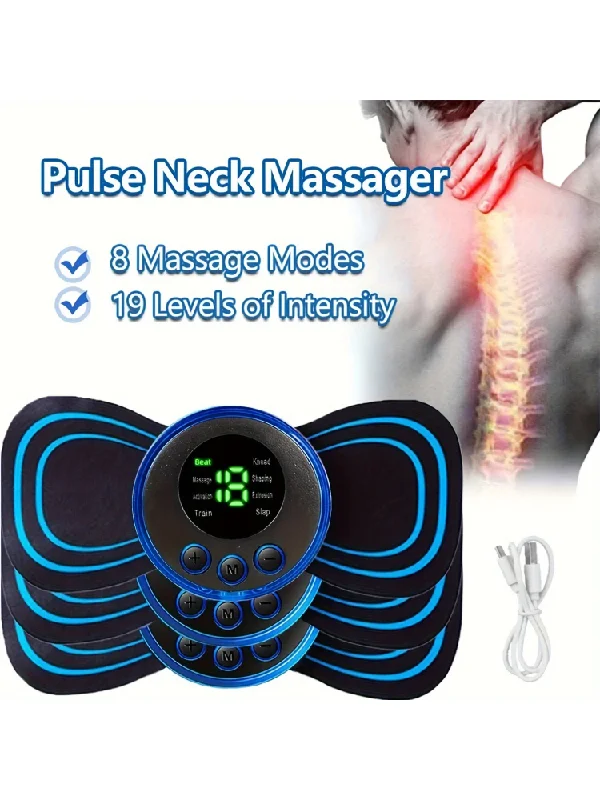 Muscle Electric Massager 2/3/4 Pcs EMS Neck Massage Machine 8 Modes 19 Levels of Strength Vibrater Instrument Treatment