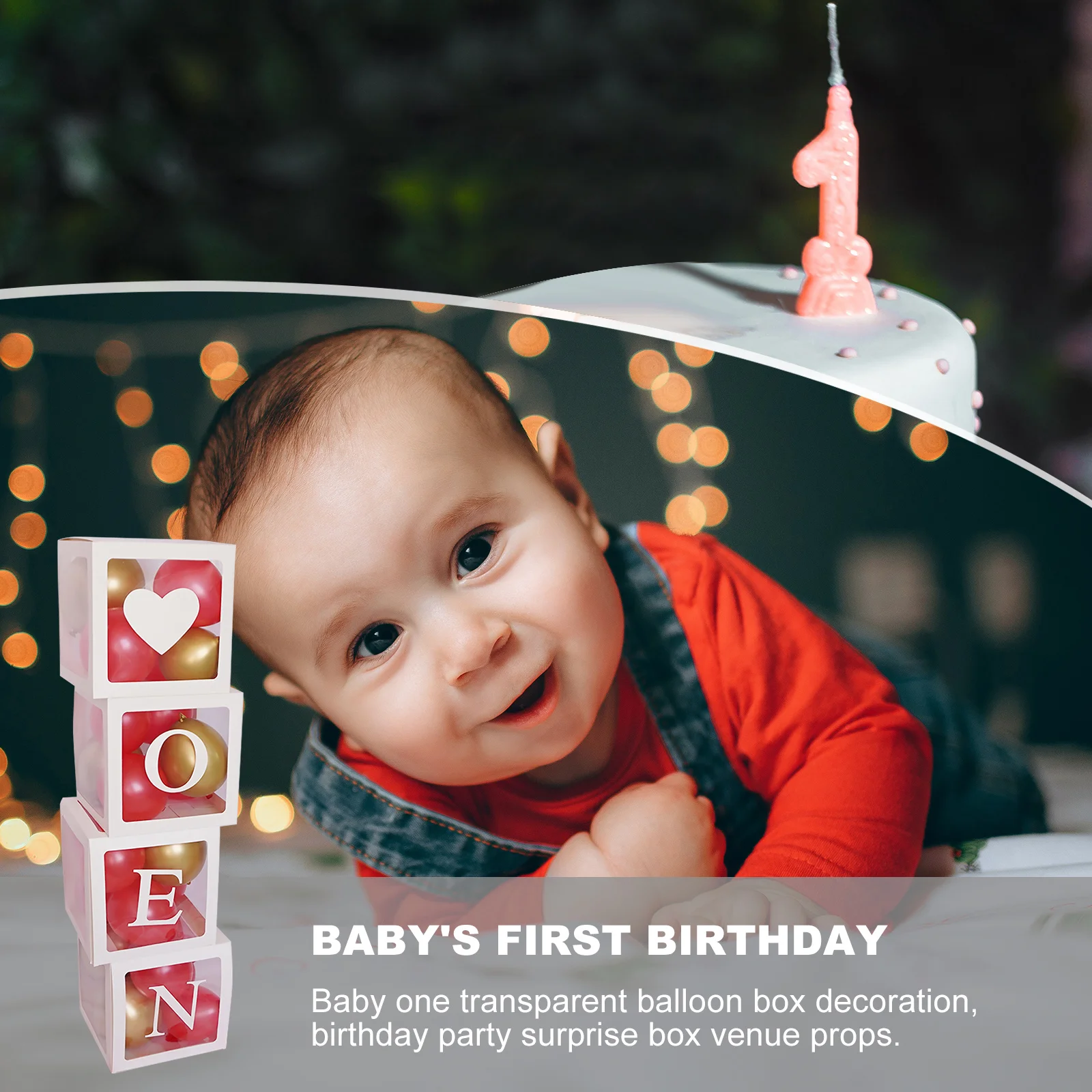 

4Pcs Birthday Balloons Boxes One Letter Birthday Balloon Shower Party Decorations Photo Props Balloon Box