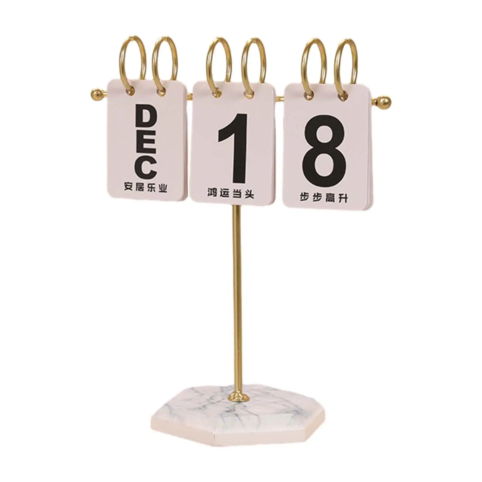 Metal Desk Calendar Perpetual Calendar Reusable Desktop Calendar Standing Flip Calendar Artwork for Office Home Decor Gift