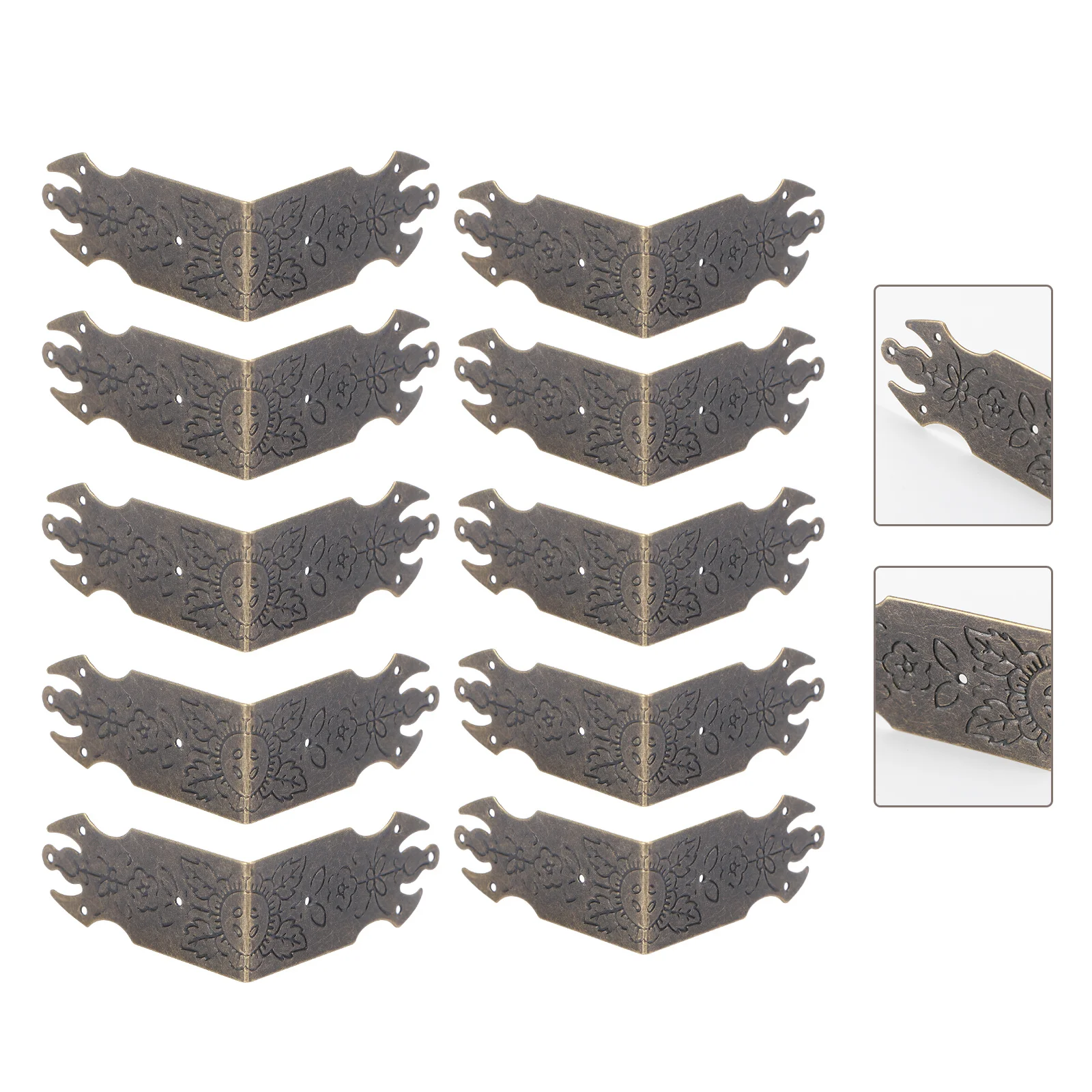 

24Pcs Retro Furniture Corner Protectors Durable Metal Safety Bumpers for Wooden Box Desk Closet Door Decoration