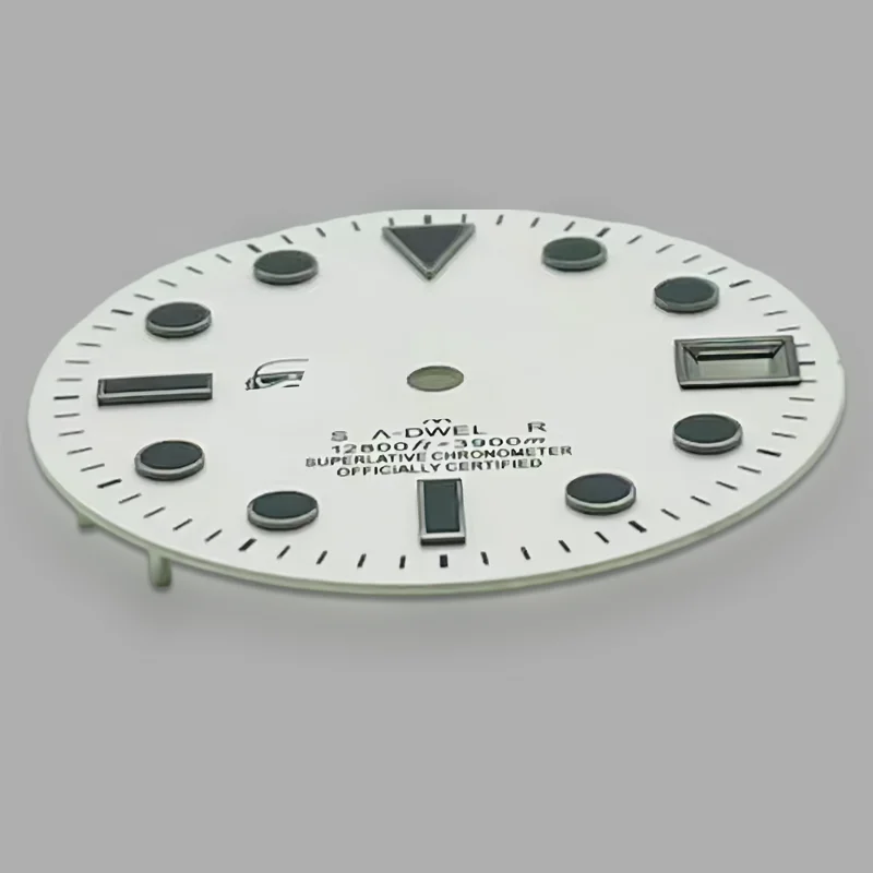 28.5mm NH35 Dial with S Logo, Black Samurai Dial, No Lume, Suitable for NH35/NH36 Movement, Watch Modification Parts