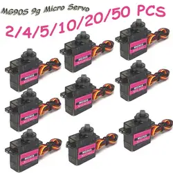 2-50Pcs MG90S 9g Micro Servo Metal Gear 180°/360° for RC Helicopter Plane RC Boat RC Car Trex 450 RC Robot Arm RC Upgraded Parts