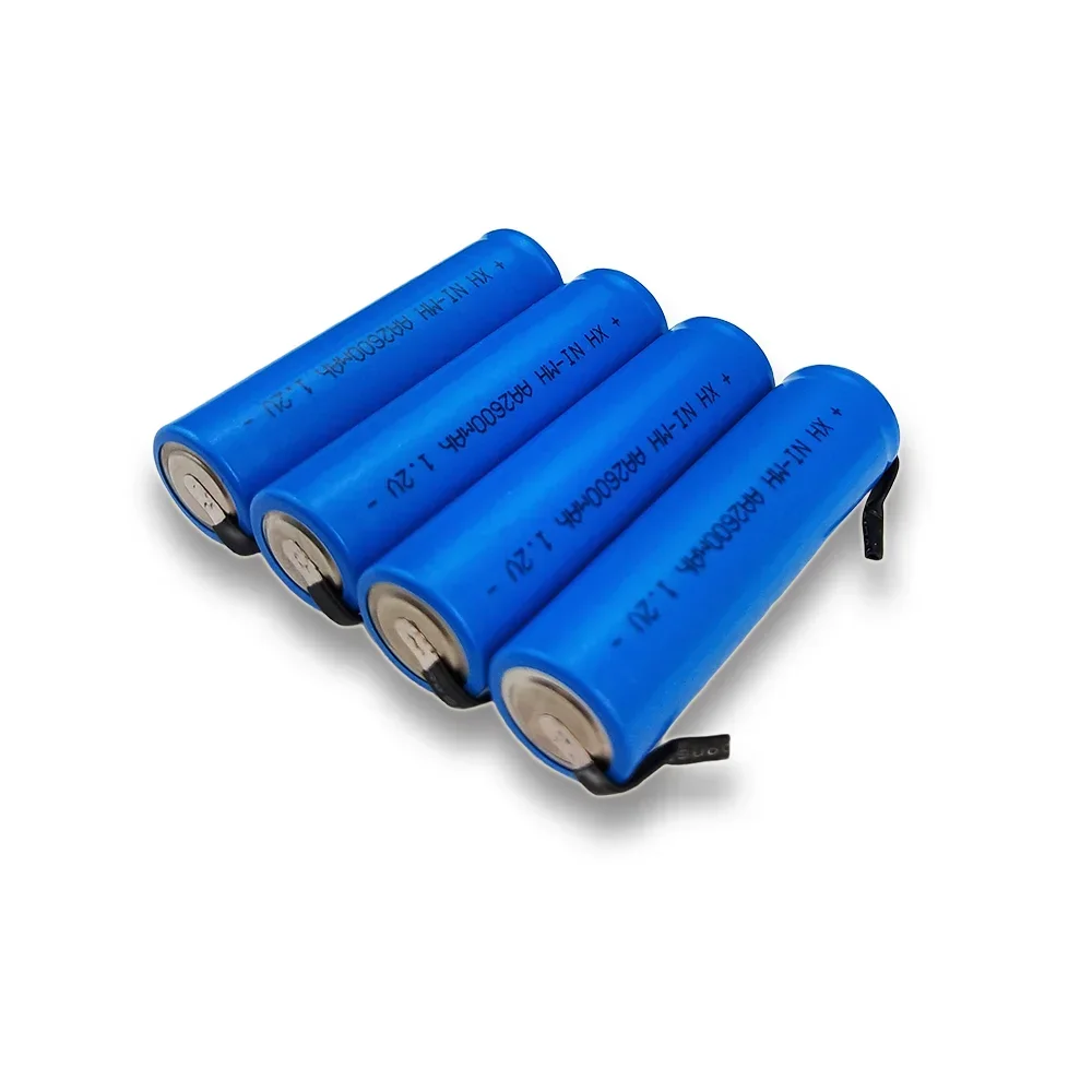 100% neue original 1,2 v 2600mah AA NiMH Batterie mit Solder Pins DIY Elektrische rasierer zahnbürste Spielzeug