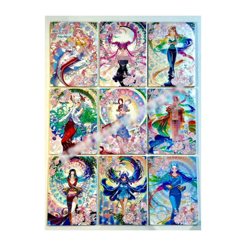 Japanese Anime ONE PIECE Metal Drill Card SP SLR Nefertari D Vivi Robin Yamato Collectible Cards Christmas Birthday Gifts Toys